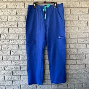 FIGS Cairo Scrub Pants Denim Blue Mens Size Small Short Cargo Pockets